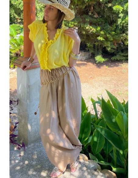 Pantalon Satiné Beige ALBA