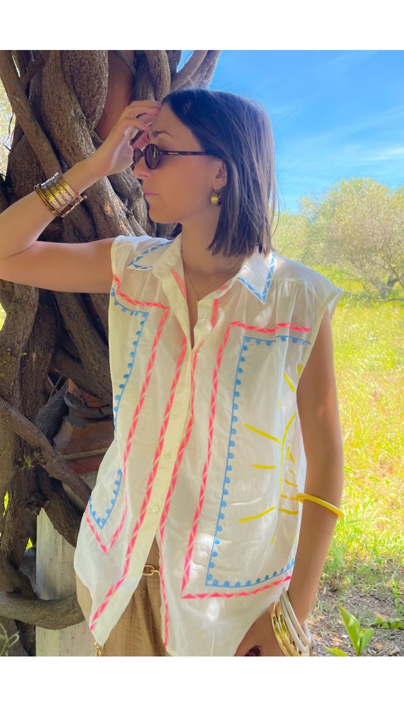 Chemisier Broderie Ecru ALICE