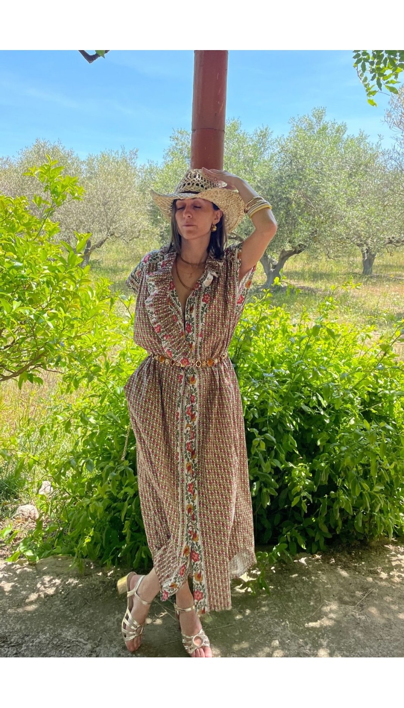 Robe Fleurs Rose Johanna ELIA
