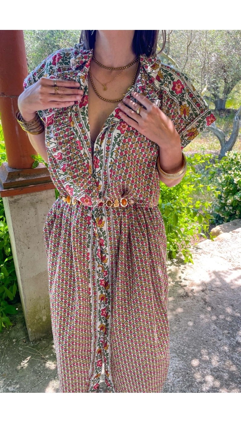 Robe Fleurs Rose Johanna ELIA