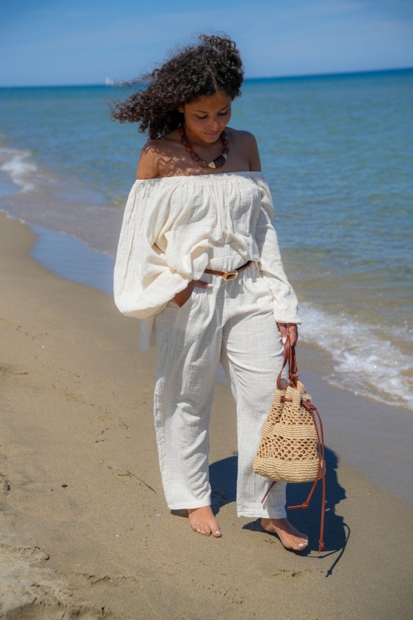 Pantalon Johanna Ecru PALMA