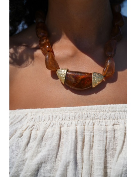 Collier Pierre Camel TOPAZE