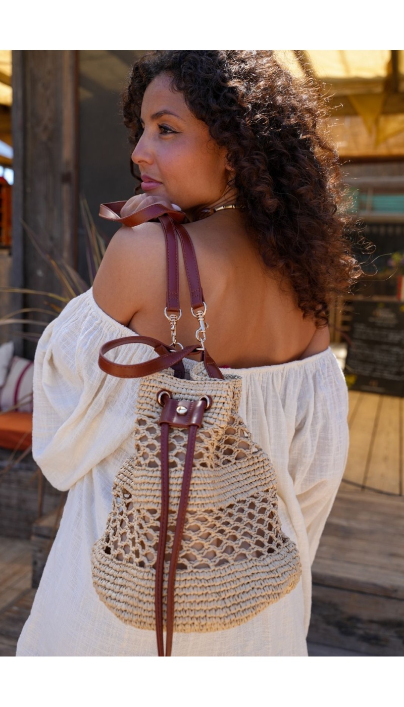 Sac Rafia Cognac GIULIA
