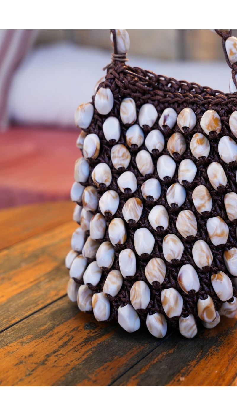 Sac Perles Marron LIVIA