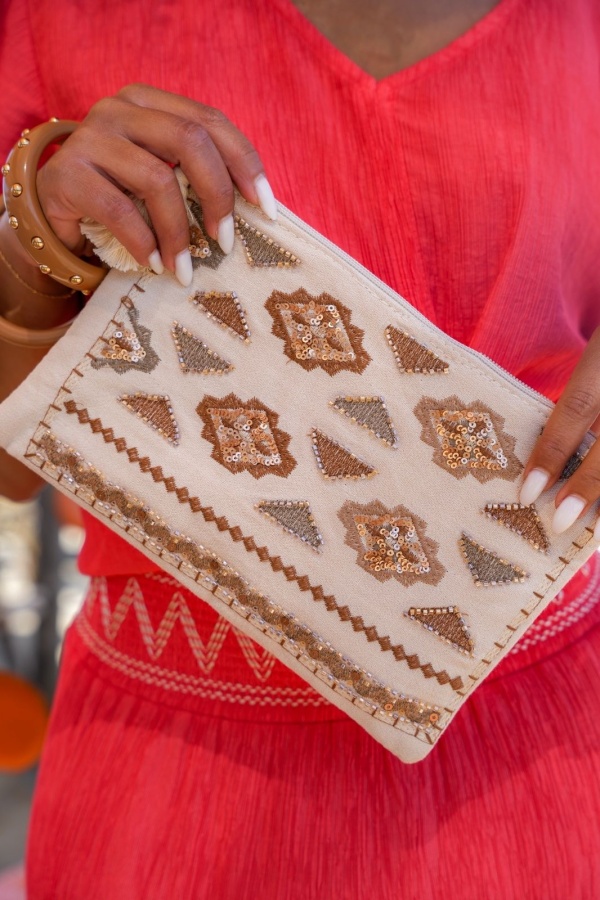 Pochette Perle Écru CALYPSO