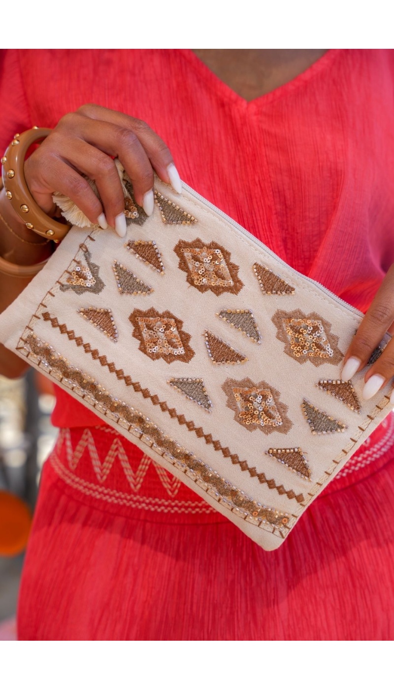 Pochette Perle Écru CALYPSO