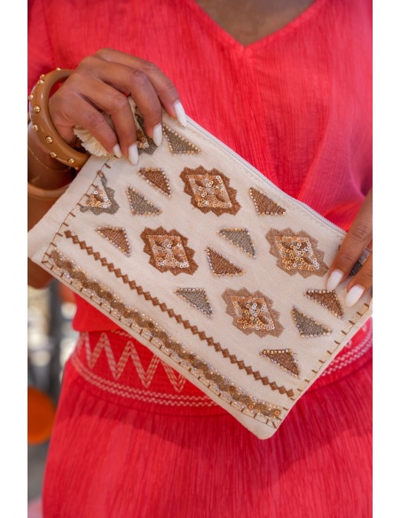Pochette Perle Écru CALYPSO