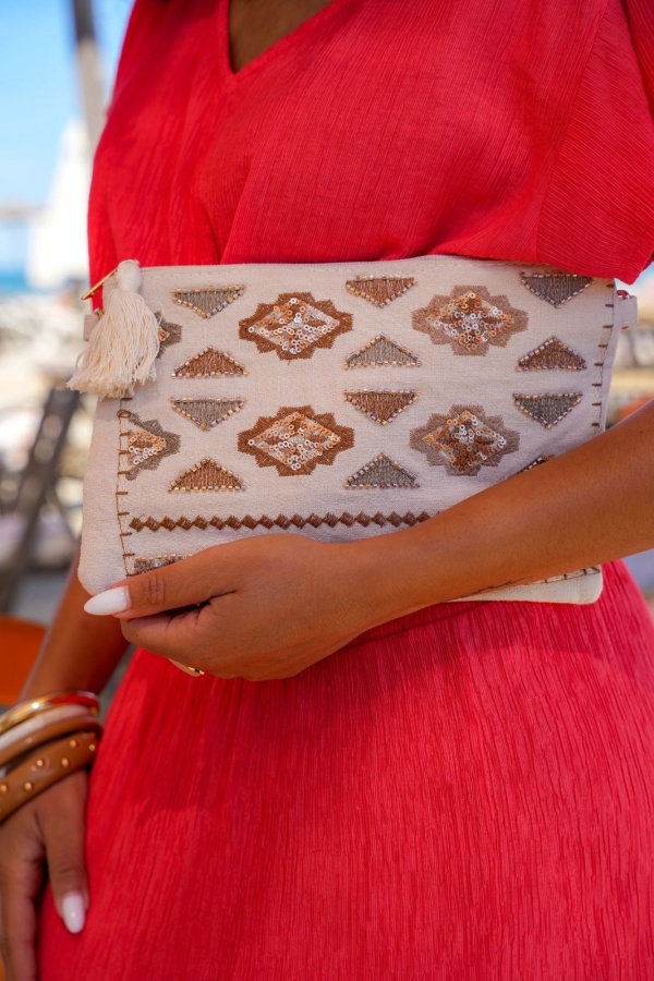 Pochette Perle Écru CALYPSO 2