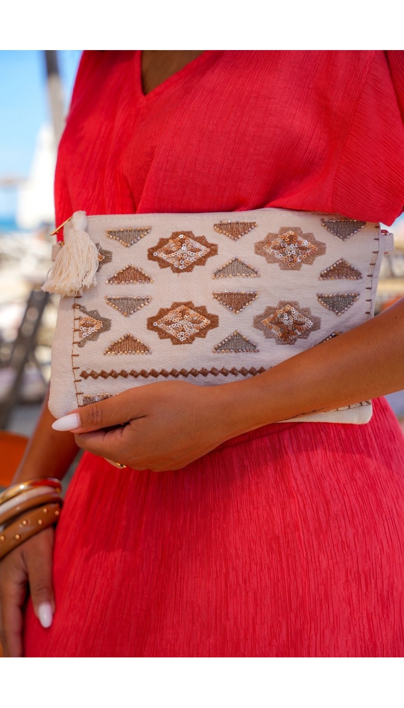 Pochette Perle Écru CALYPSO