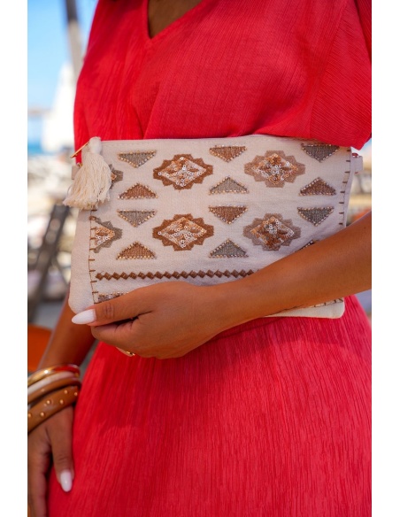Pochette Perle Écru CALYPSO
