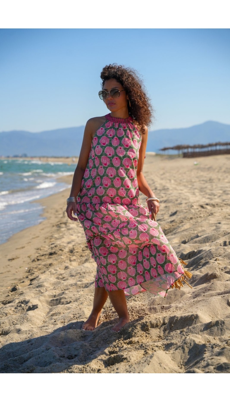 Robe Coquillage Vert AMELIA