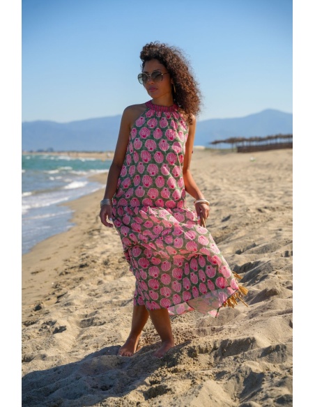 Robe Coquillage Vert AMELIA