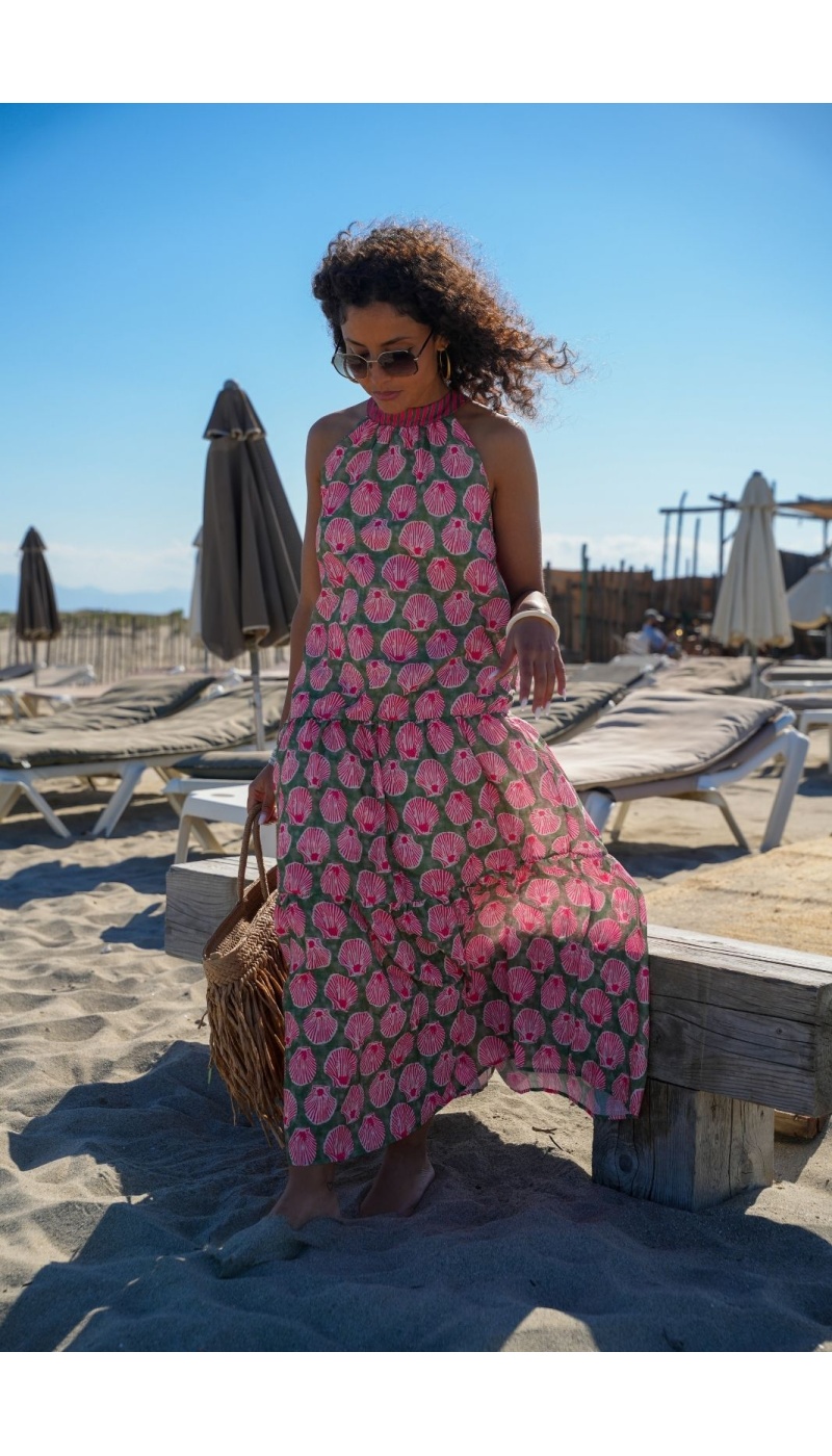 Robe Coquillage Vert AMELIA