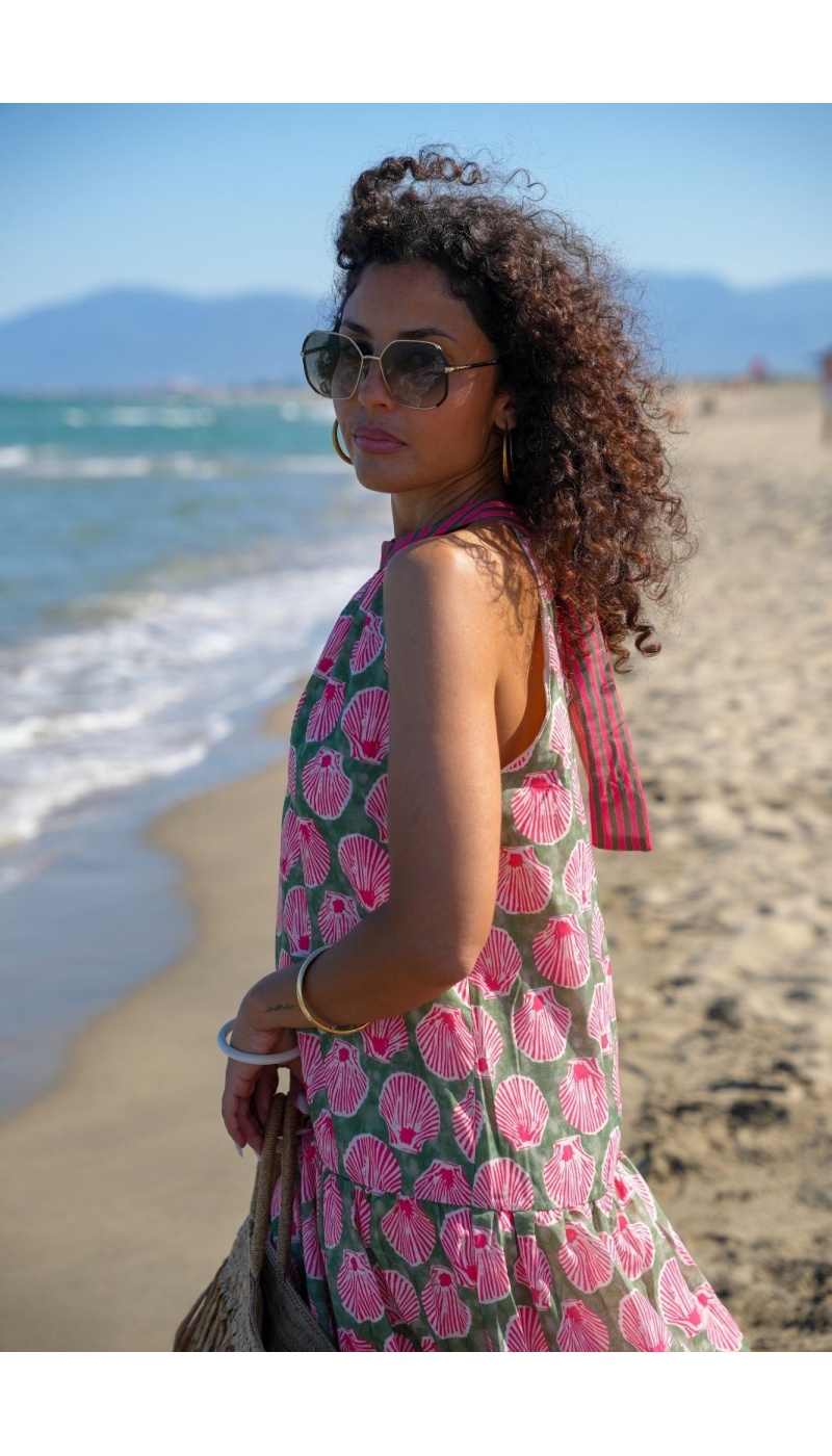 Robe Coquillage Vert AMELIA