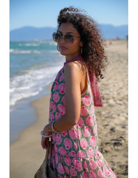 Robe Coquillage Vert AMELIA