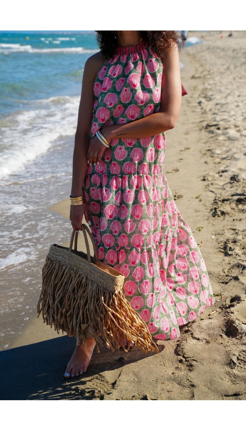Robe Coquillage Vert AMELIA