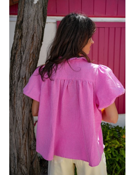 CHEMISIER IMPRI FUSHIA E26