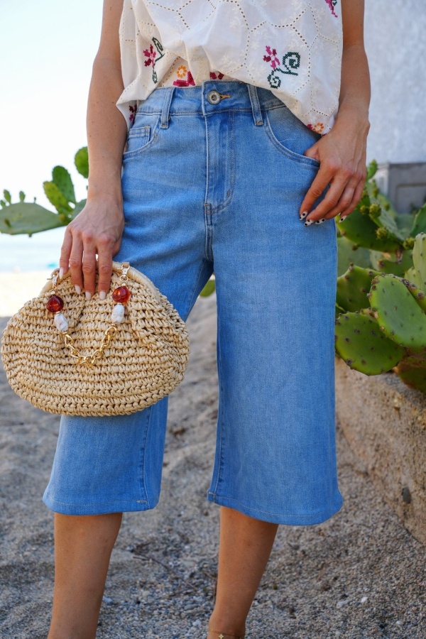BERMUDAS FEMME JEANS BLEU E26 2