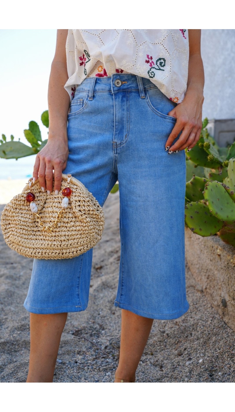 BERMUDAS FEMME JEANS BLEU E26