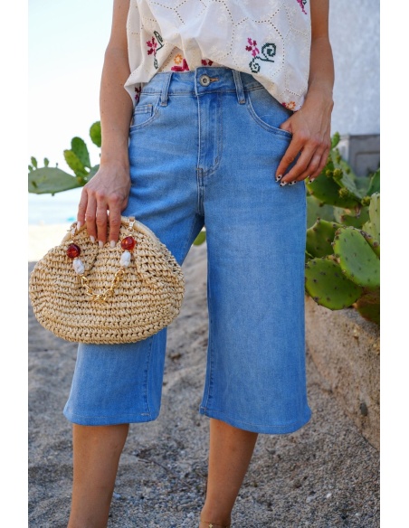 BERMUDAS FEMME JEANS BLEU E26