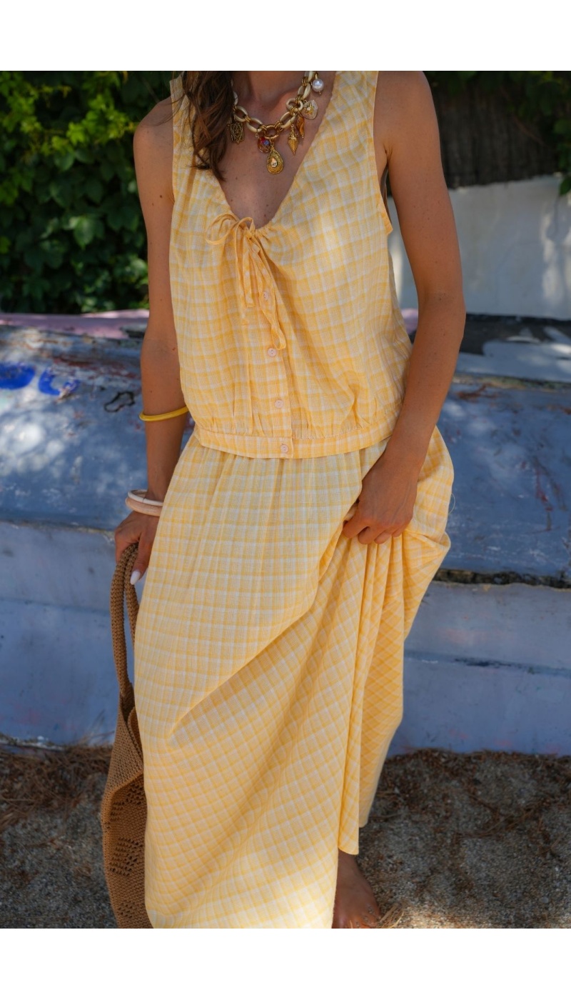 Jupe Carreaux Jaune NORA