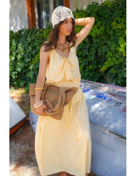 Jupe Carreaux Jaune NORA