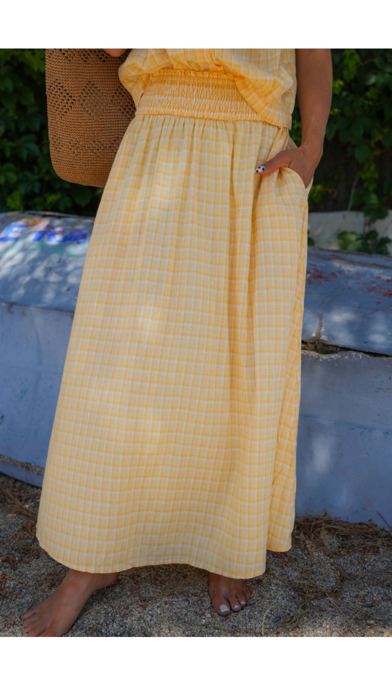 Jupe Carreaux Jaune NORA