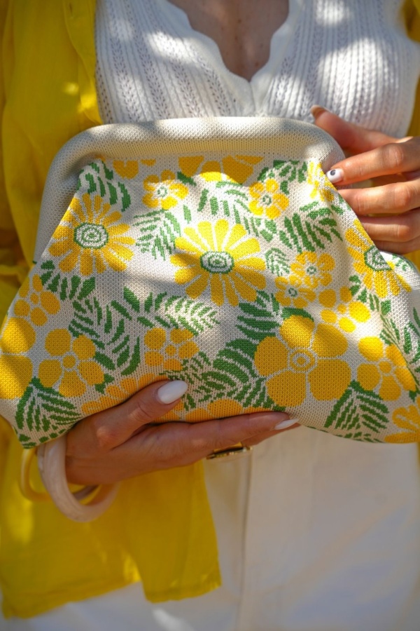 Pochette Fleurs Jaune JUNE 2