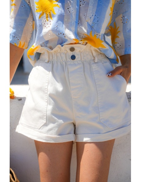 SHORTS FEMME  ECRU E26