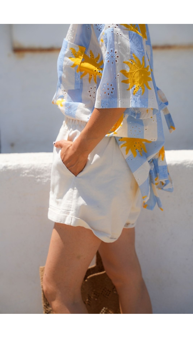 SHORTS FEMME  ECRU E26