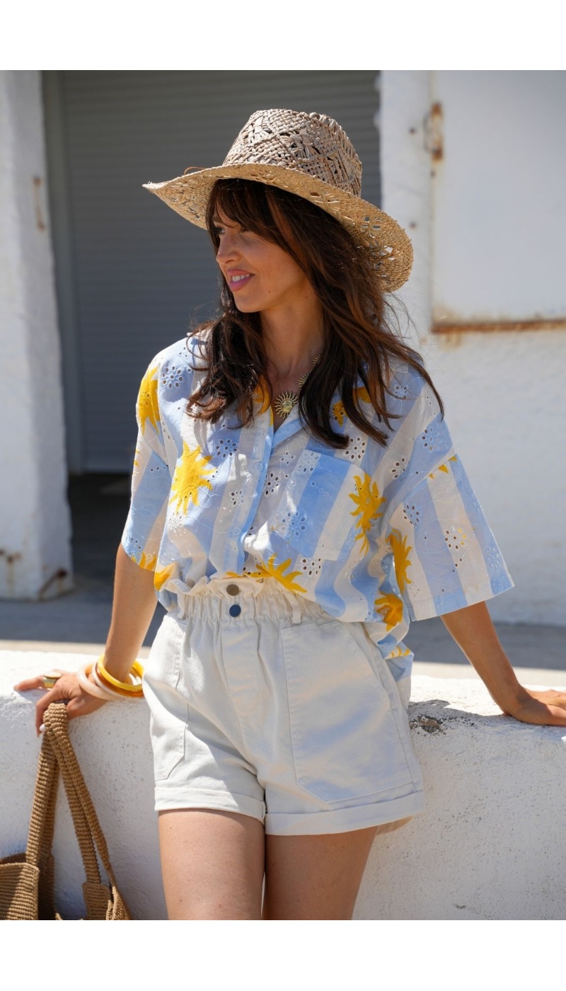SHORTS FEMME  ECRU E26
