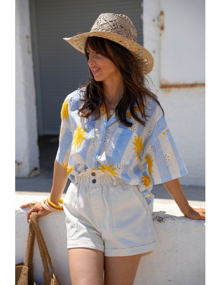 SHORTS FEMME  ECRU E26