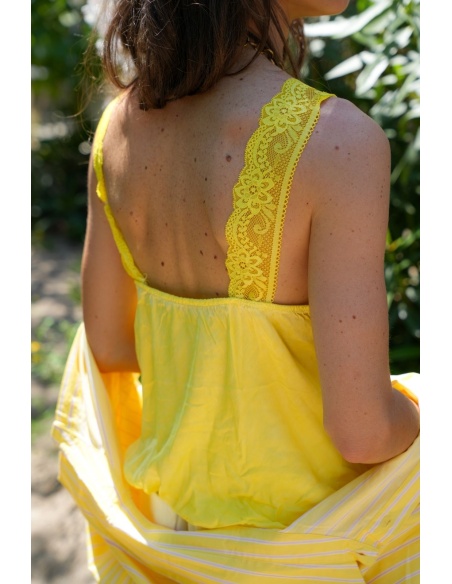 DEBARDEUR DENTEL JAUNE