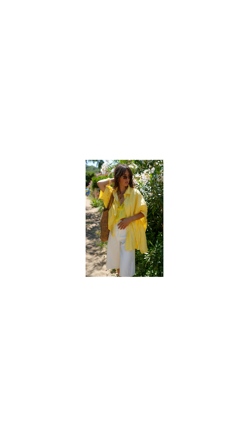 DEBARDEUR DENTEL JAUNE