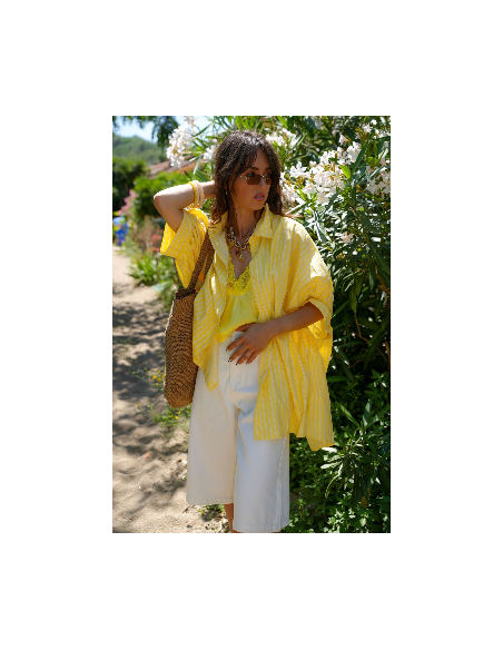 DEBARDEUR DENTEL JAUNE