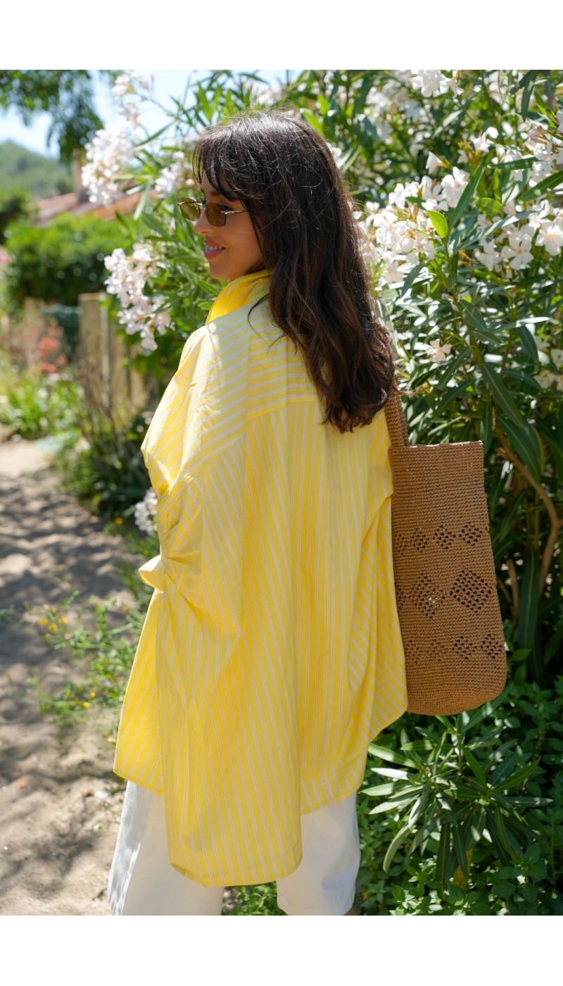 CHEMISIER RAYE JAUNE E26