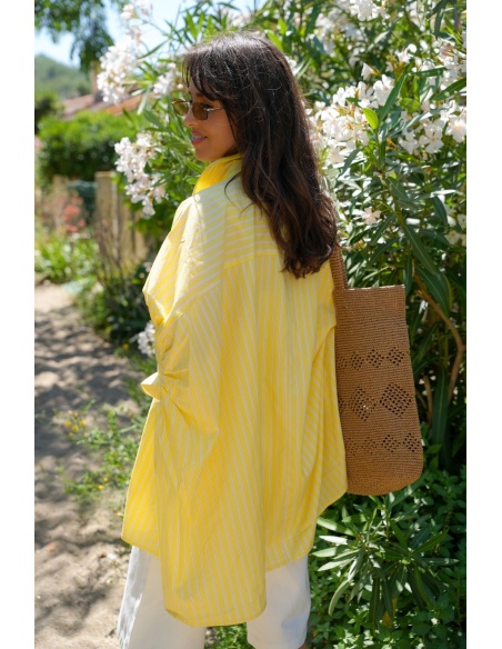 CHEMISIER RAYE JAUNE E26