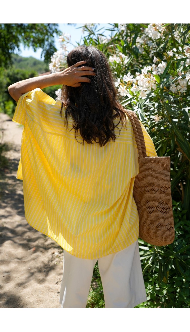CHEMISIER RAYE JAUNE E26