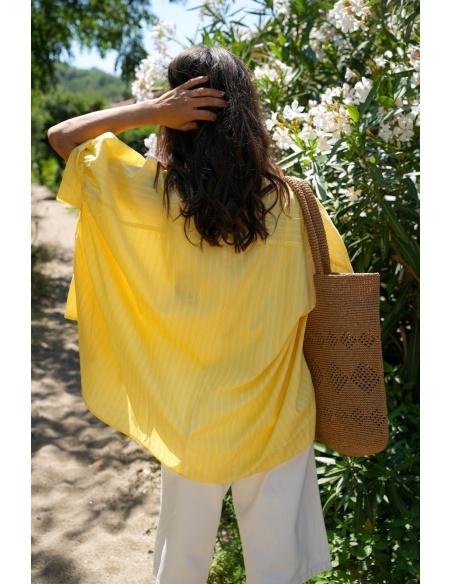 CHEMISIER RAYE JAUNE E26