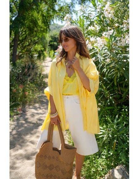 CHEMISIER RAYE JAUNE E26