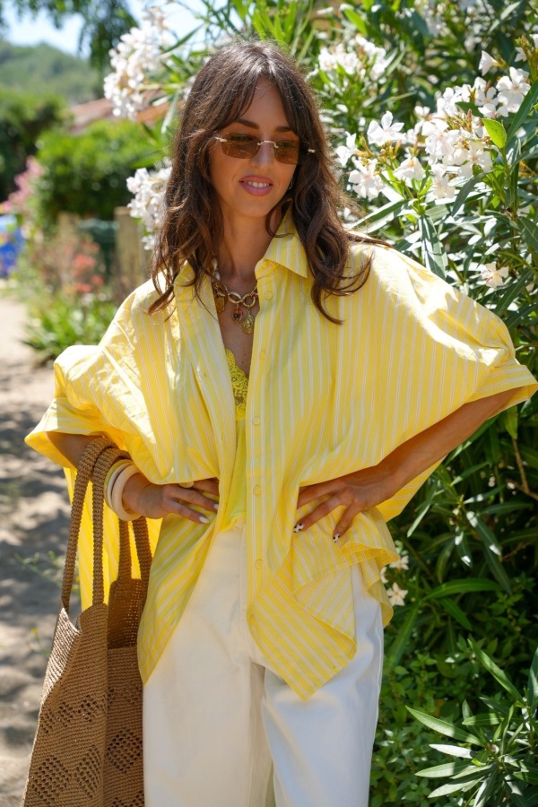 CHEMISIER RAYE JAUNE E26