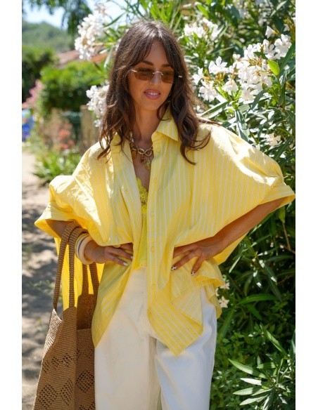 CHEMISIER RAYE JAUNE E26
