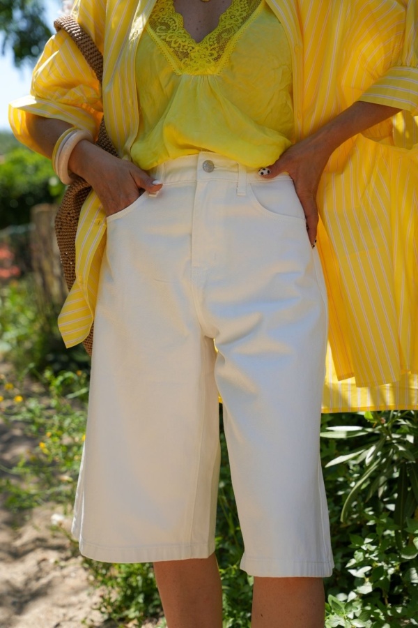 BERMUDAS FEMME  BLANC E26
