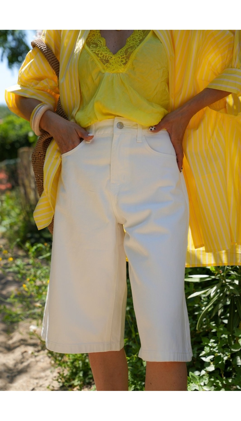 BERMUDAS FEMME  BLANC E26