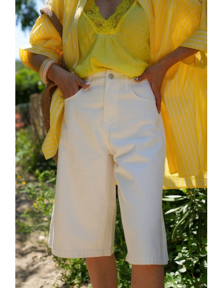 BERMUDAS FEMME  BLANC E26