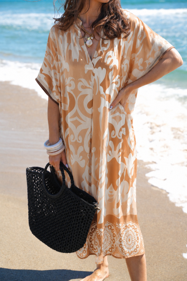ROBES FEMME LONGUE BEIGE E26