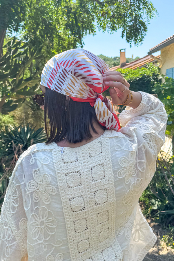 FOULARD IMPRI ORANGE E26