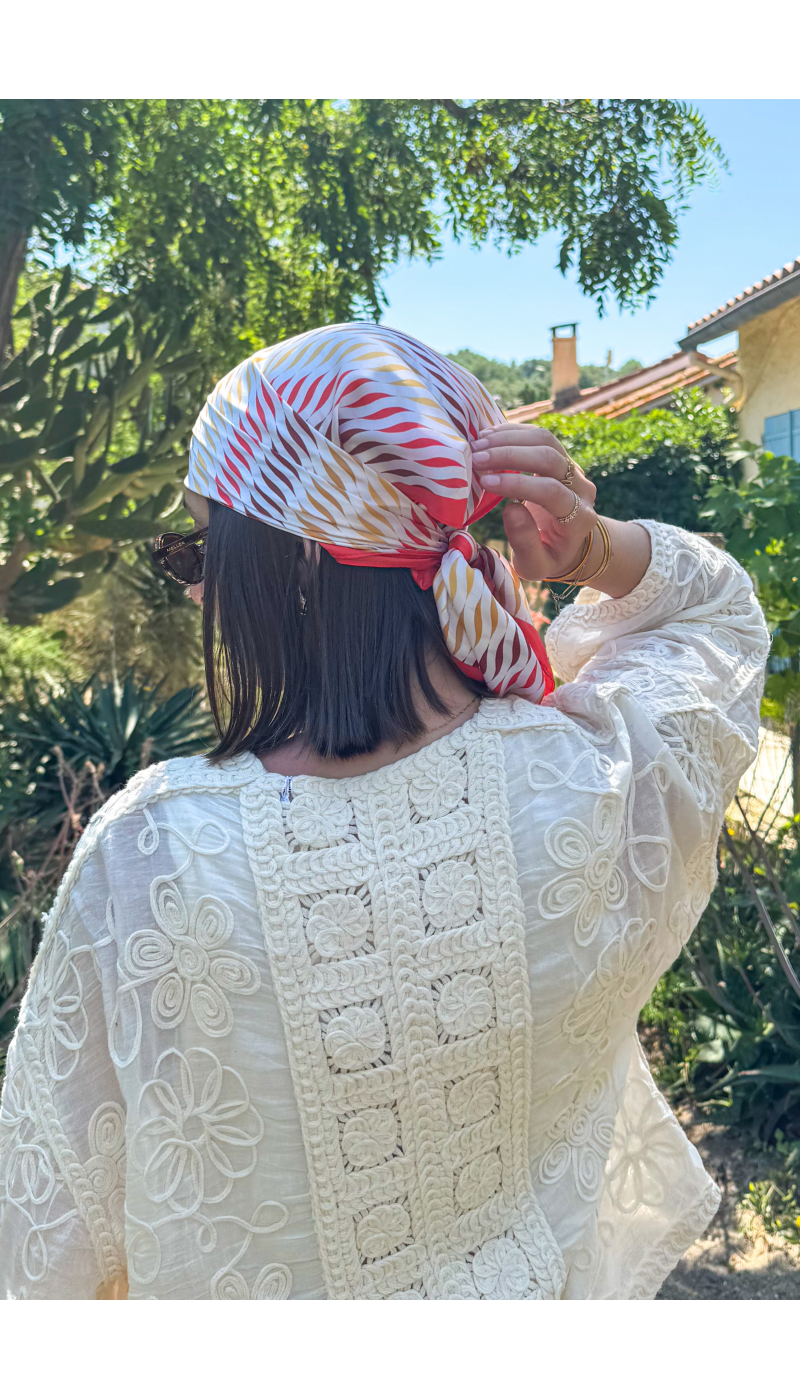 FOULARD IMPRI ORANGE E26