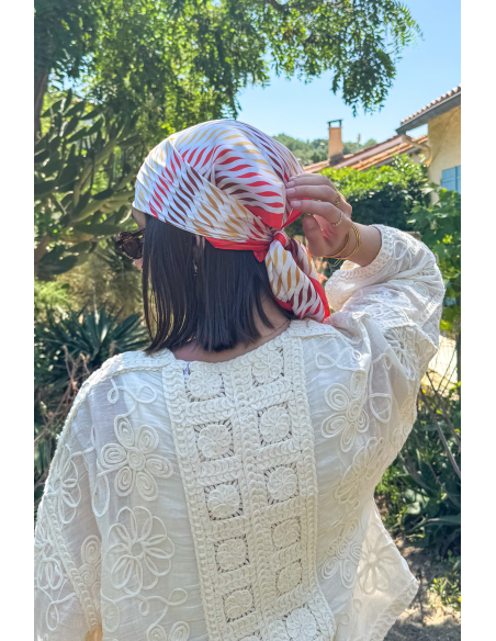 FOULARD IMPRI ORANGE E26