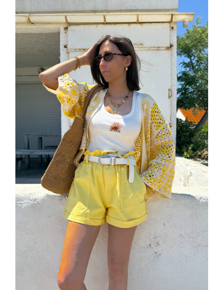 SHORTS FEMME  JAUNE E26